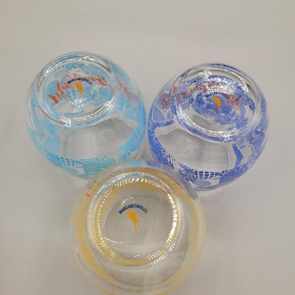 Margaritaville Glassware Jimmy Buffet Glasses Barware Pineapple Prints Set of 3 - Picture 7 of 8